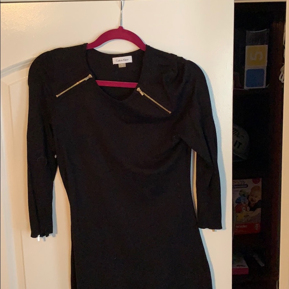 Black Calvin Klein sweater dress